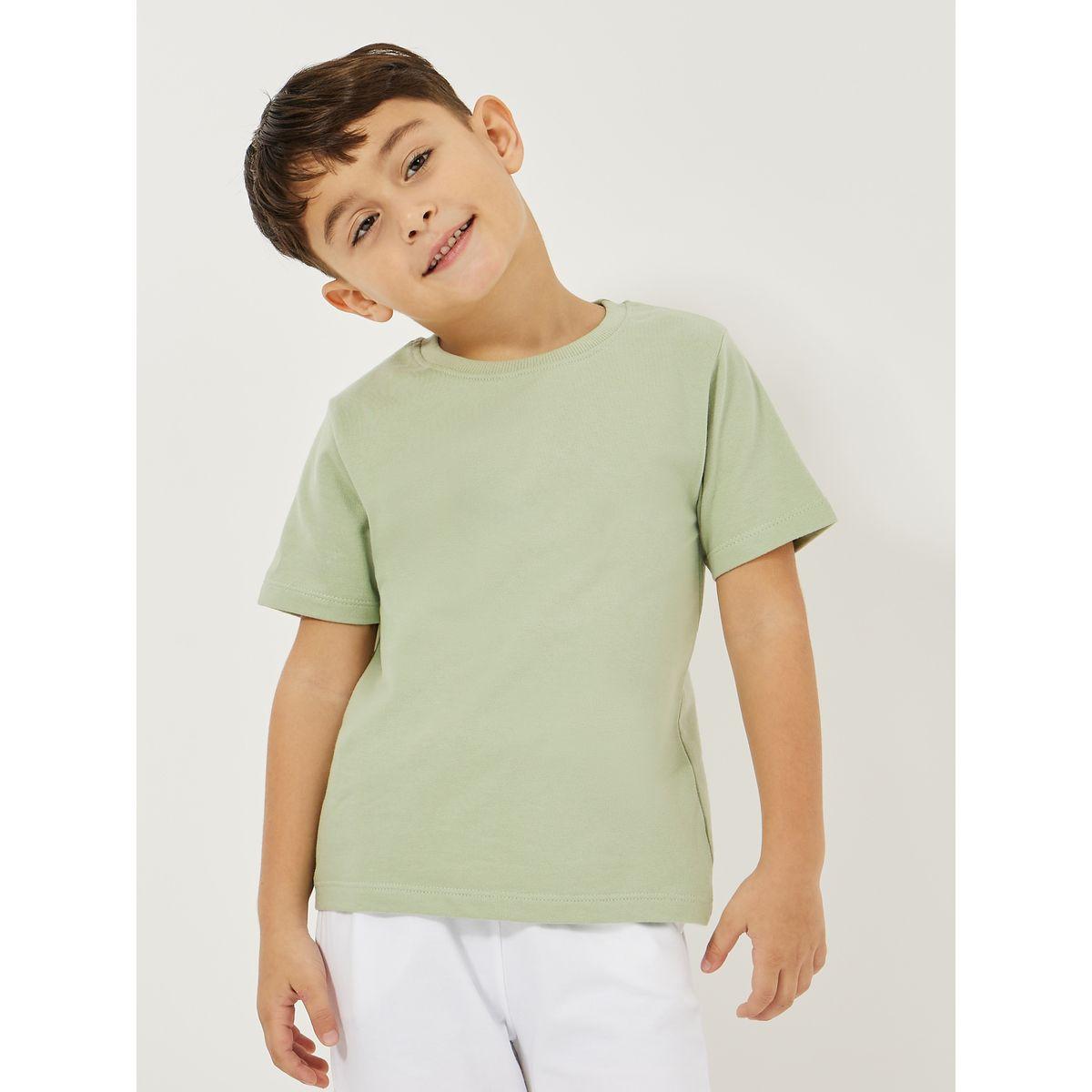 Styli Solid Round Neck T-Shirt & Full Length Pants Set-boys-clothing-setsandcoords-image-2