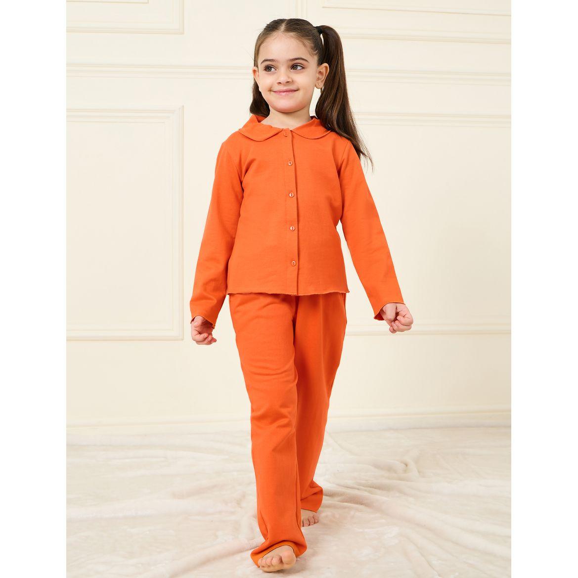 Styli Collared Button Down Shirt & Pyjama Set-girls-clothing-nightwear-image-19