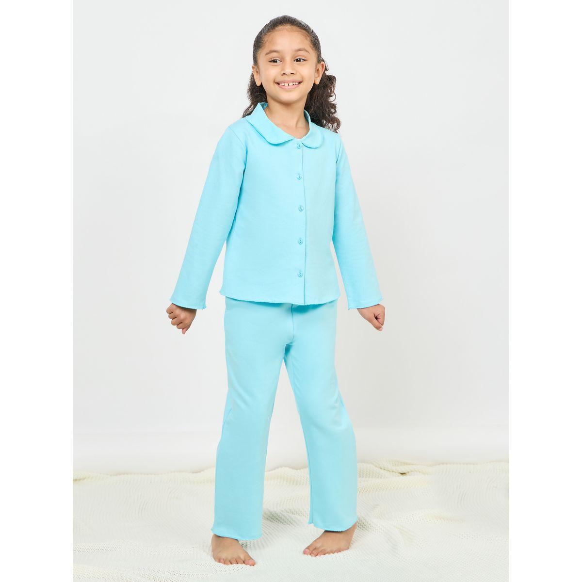 طقم من بنطال بيجاما وبلوزة بياقة بيتر بان-girls-clothing-nightwear-image-1