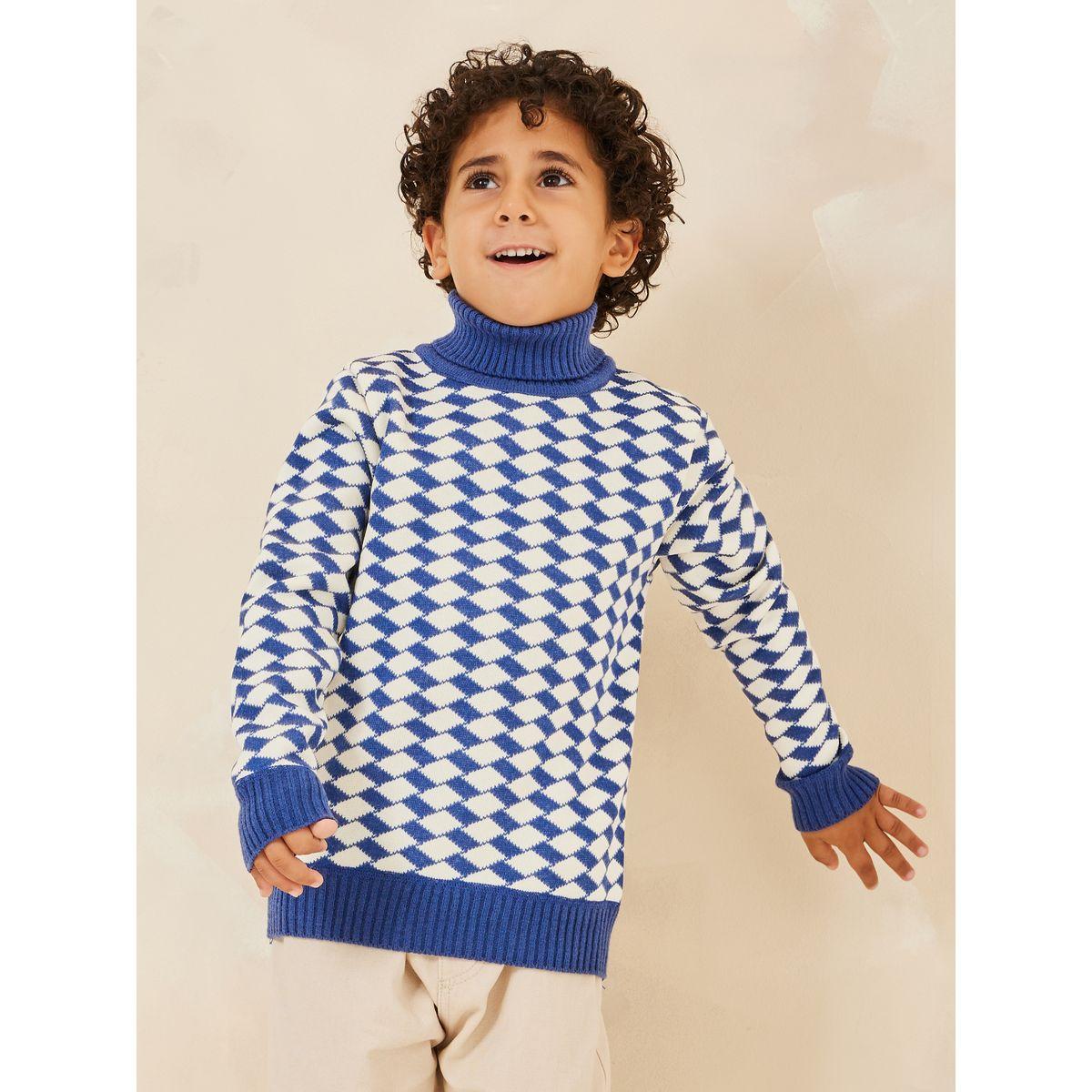 Styli Geo Pattern Turtle Neck Sweater-boys-clothing-jumpersandcardigans-image-1