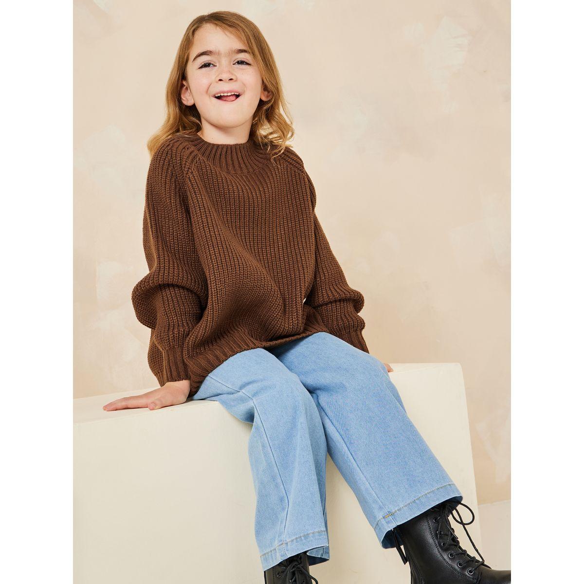 Styli High Neck Textured Knit Sweater-girls-clothing-winterwear-jumpersandcardigans-image-1