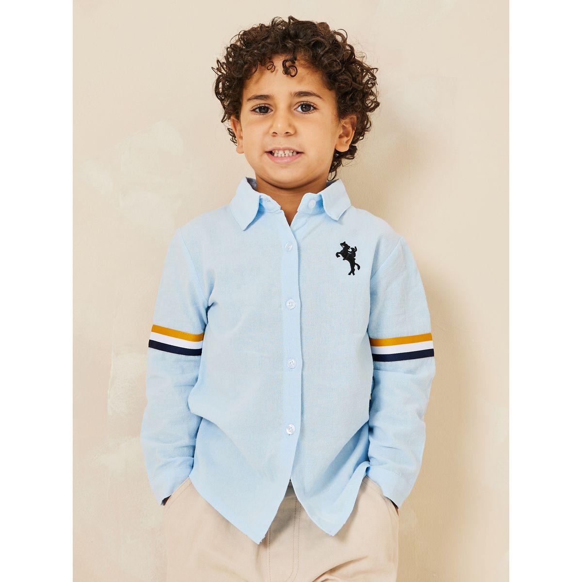 قميص بتداخل خطوط على الاكمام-boys-clothing-shirts-image-3