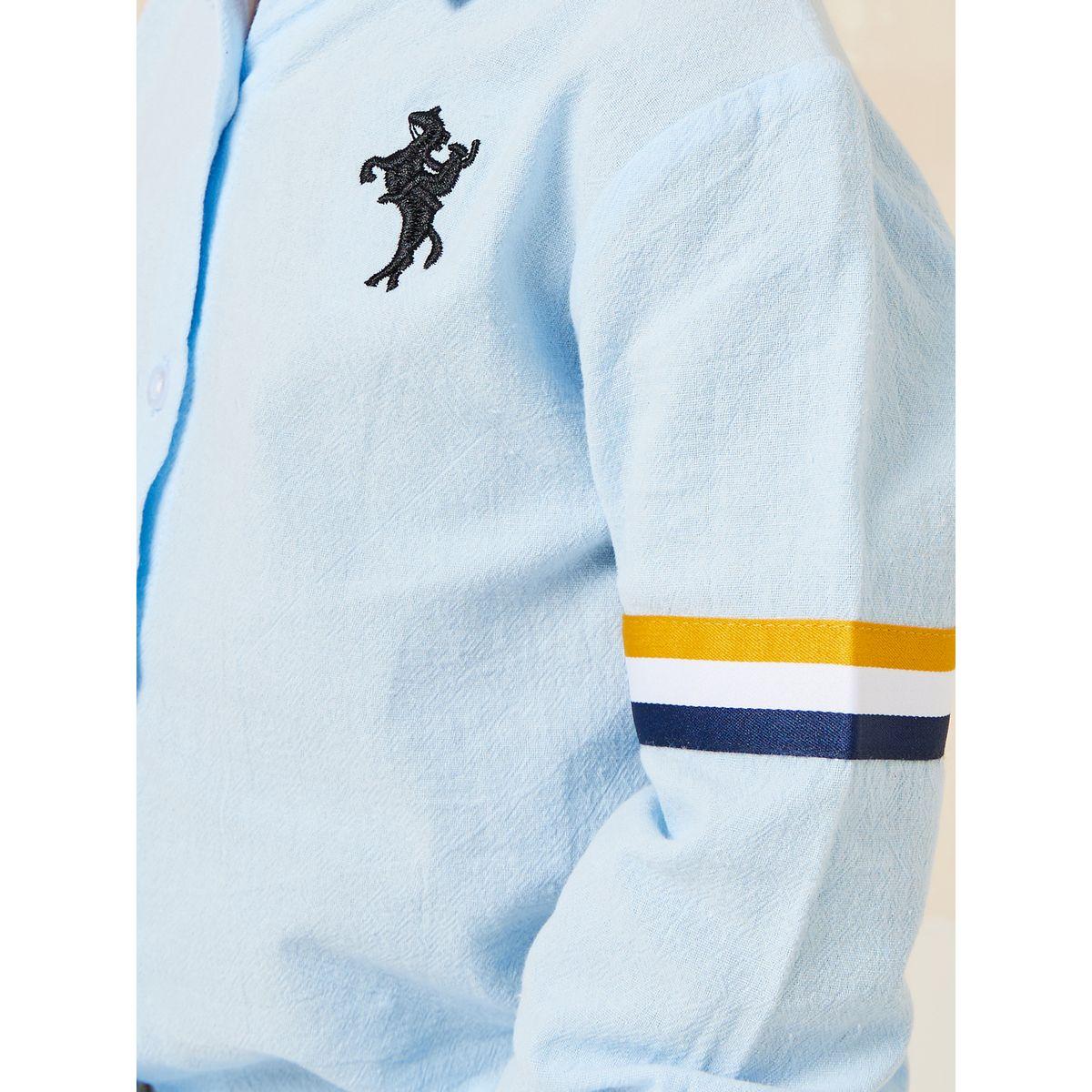 قميص بتداخل خطوط على الاكمام-boys-clothing-shirts-image-4