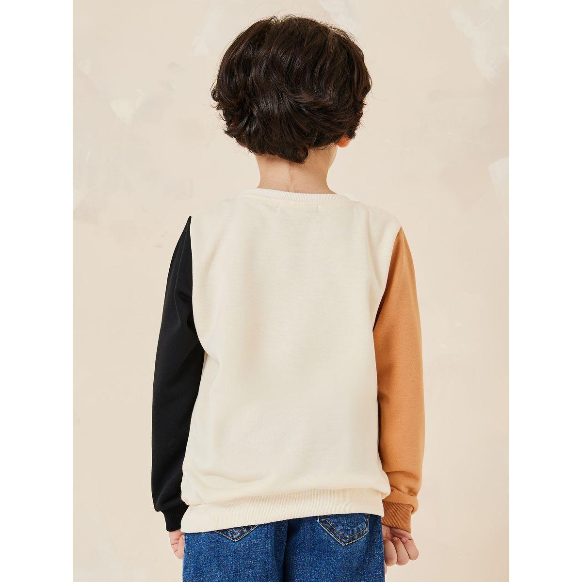 Styli Colorblock Embroidered Slogan Sweatshirt-boys-clothing-winterwear-sweatshirts-image-4