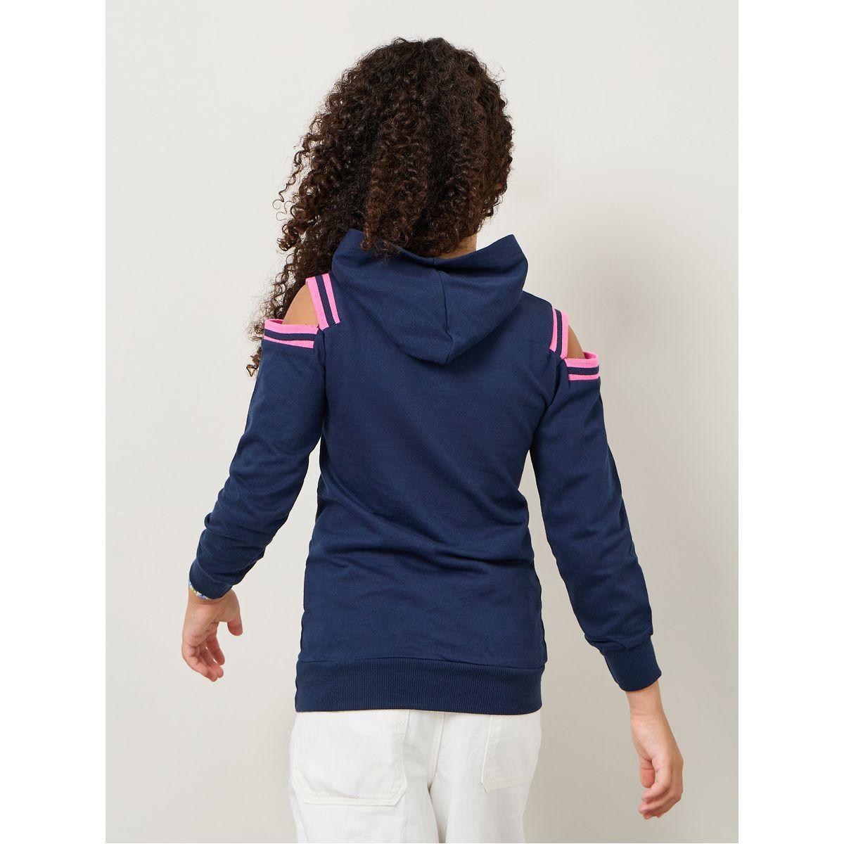 Styli Cold Shoulder Sleeve Sequin Detail Hoodie-baby-girls-clothing-sweatshirts-image-5