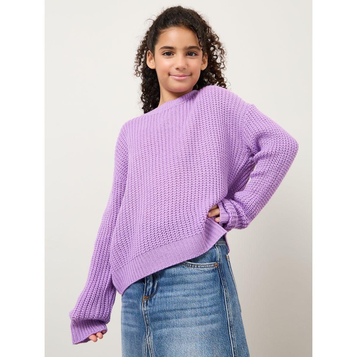 Styli Knitted Round Neck Oversized Sweater-girls-clothing-winterwear-jumpersandcardigans-image-1