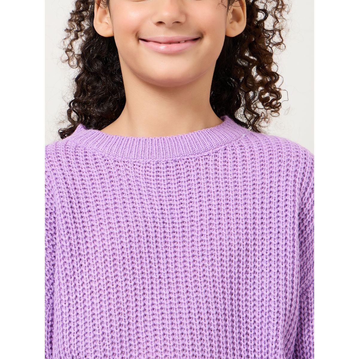 Styli Knitted Round Neck Oversized Sweater-girls-clothing-winterwear-jumpersandcardigans-image-3
