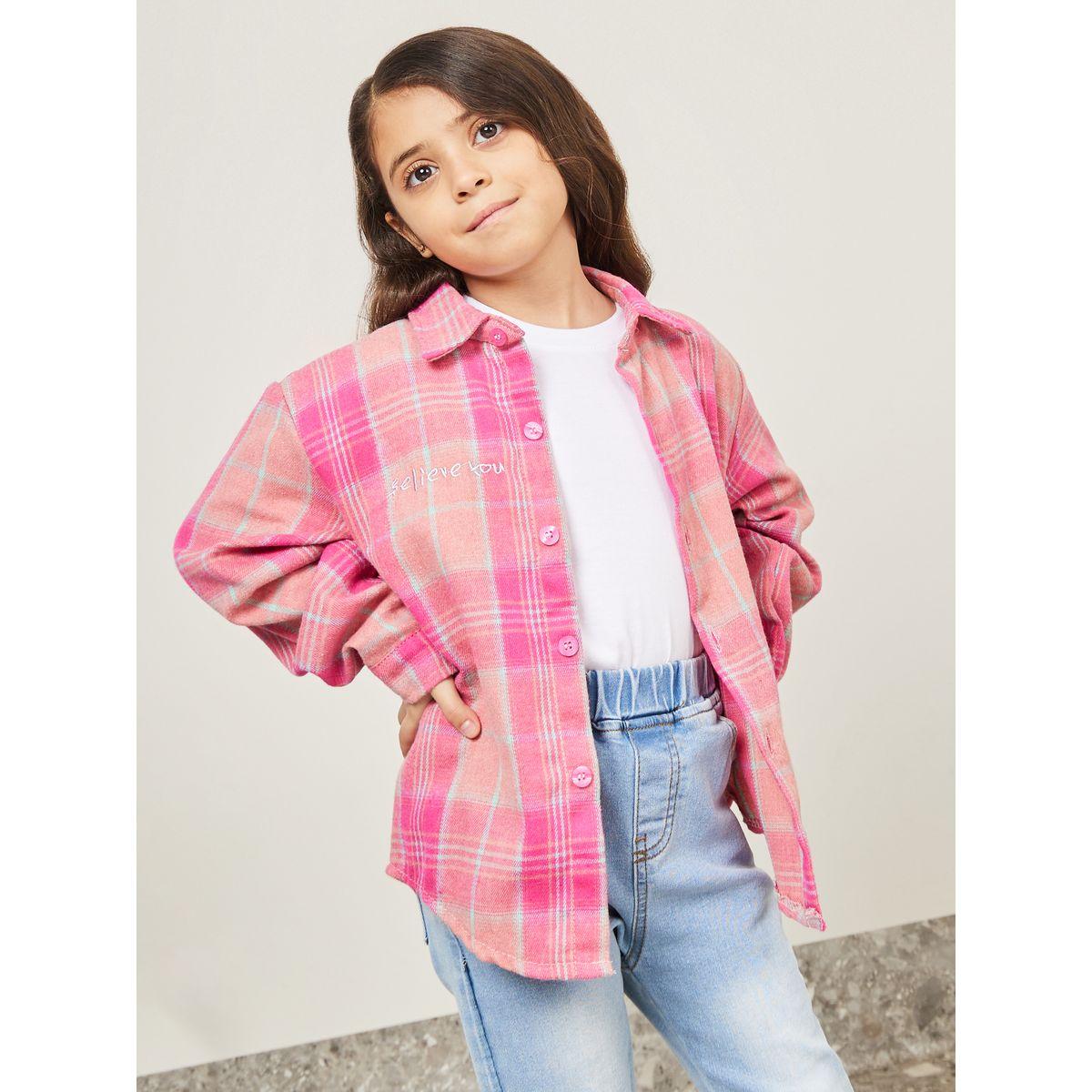 Styli Checked Print Drop Shoulder Shirt-girls-clothing-blousesandshirts-image-2