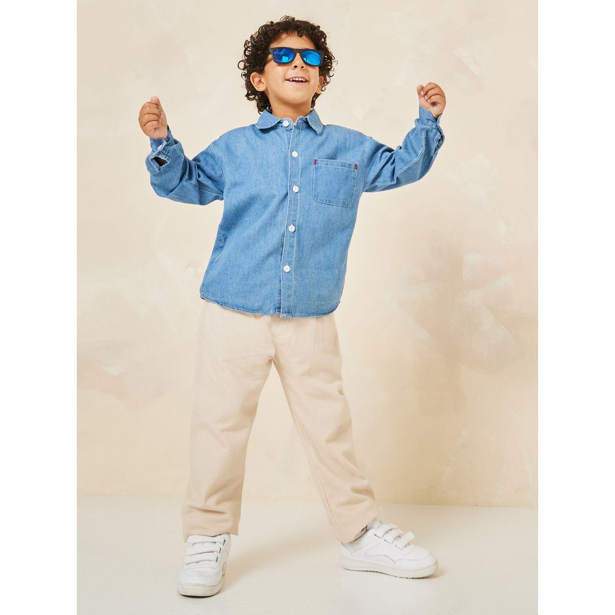 Styli Patch Pocket Detail Denim Shirt-boys-clothing-shirts-image-1