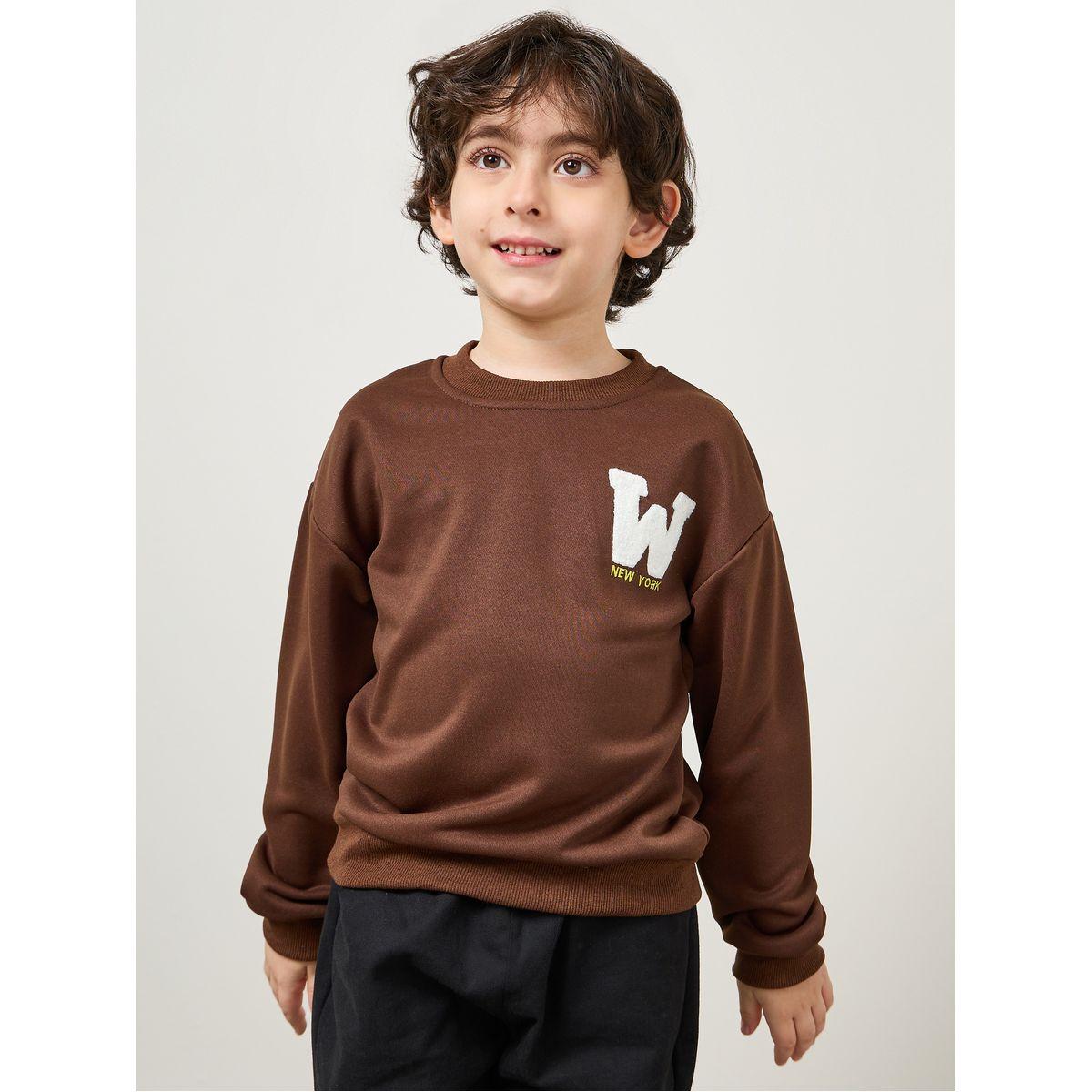 Styli Patch Detail Drop Shoulder Sweatshirt-boys-clothing-winterwear-sweatshirts-image-1