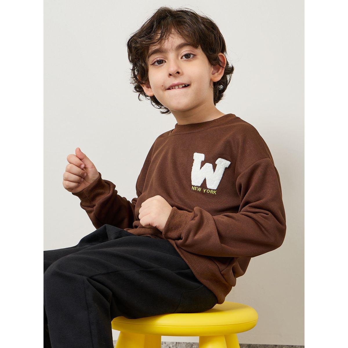 Styli Patch Detail Drop Shoulder Sweatshirt-boys-clothing-winterwear-sweatshirts-image-6