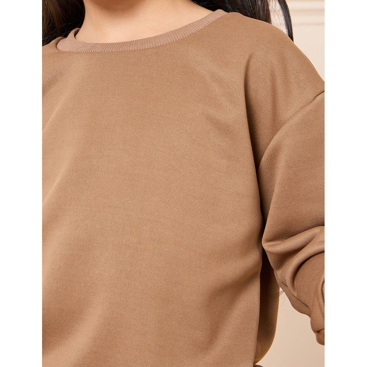 Styli Drop Shoulder Sweatshirt & Pocket Flap Jogger Set-girls-clothing-setsandcoords-image-4