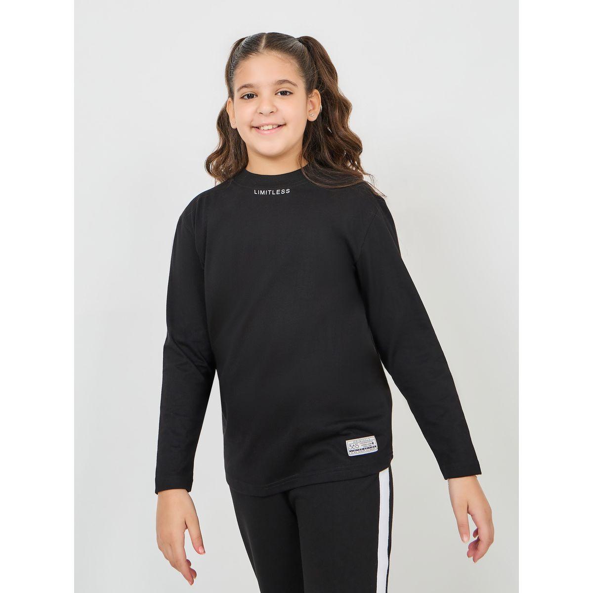 مجموعة من جوغر بخط جانبي مع بلوزة بطبعة ناعمة-girls-clothing-setsandcoords-image-2
