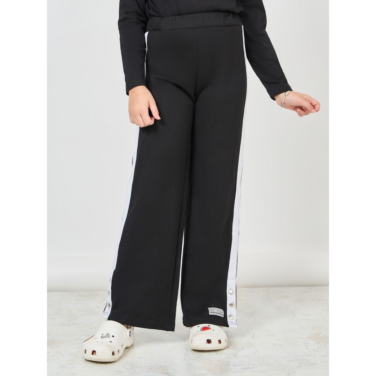 Styli Minimal Print Top & Side Striped Joggers Set-girls-clothing-setsandcoords-image-5