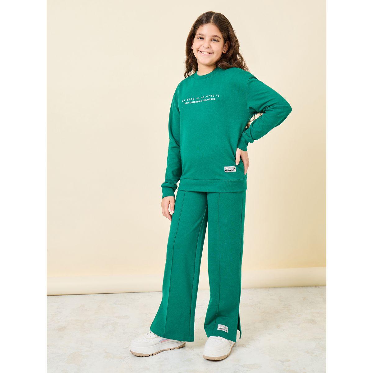 Styli Front Graphic Print Sweatshirt & Joggers Set-girls-clothing-setsandcoords-image-2
