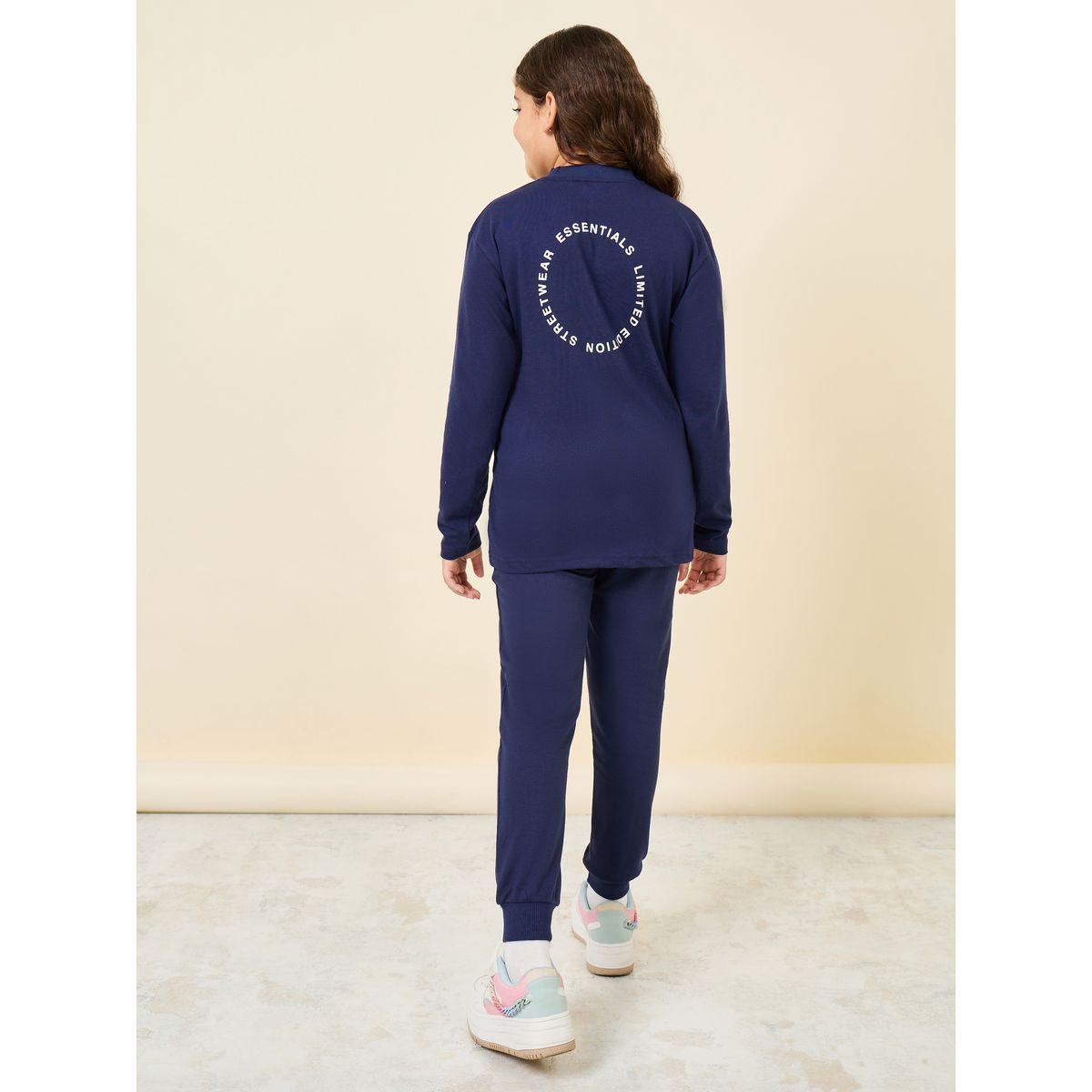 Styli Slogan Print Top & Joggers Set-girls-clothing-setsandcoords-image-7