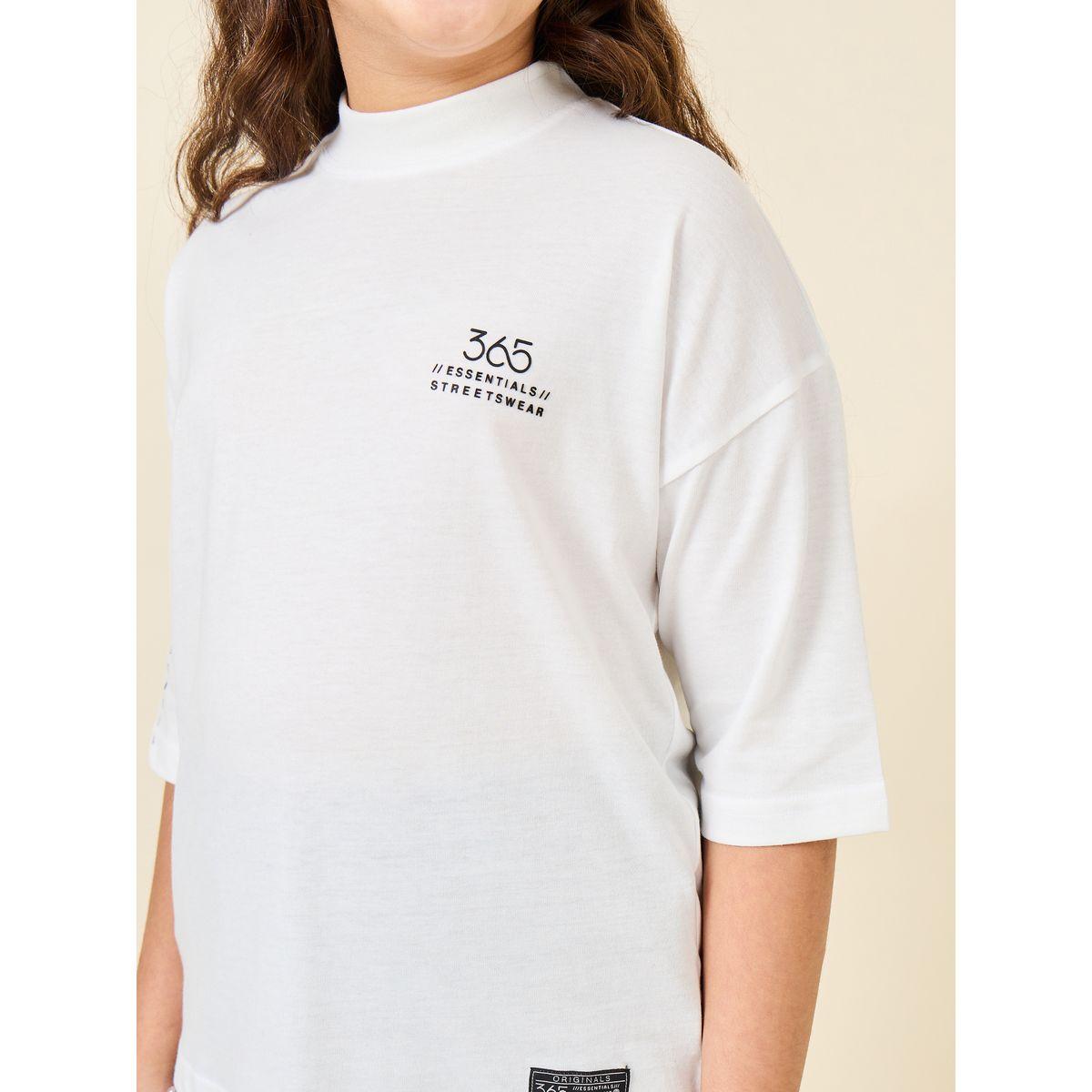 Styli Slogan Print High Neck T-Shirt & Pants Set-girls-clothing-setsandcoords-image-4