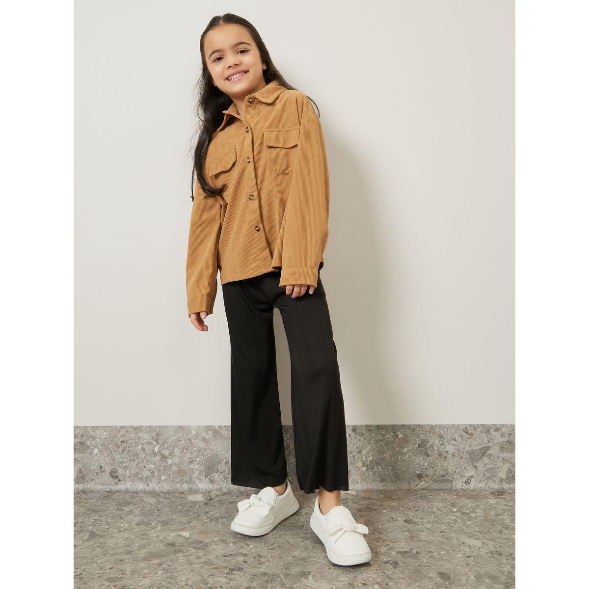Styli Pocket Front Detail Corduroy Shirt-girls-clothing-blousesandshirts-image-3