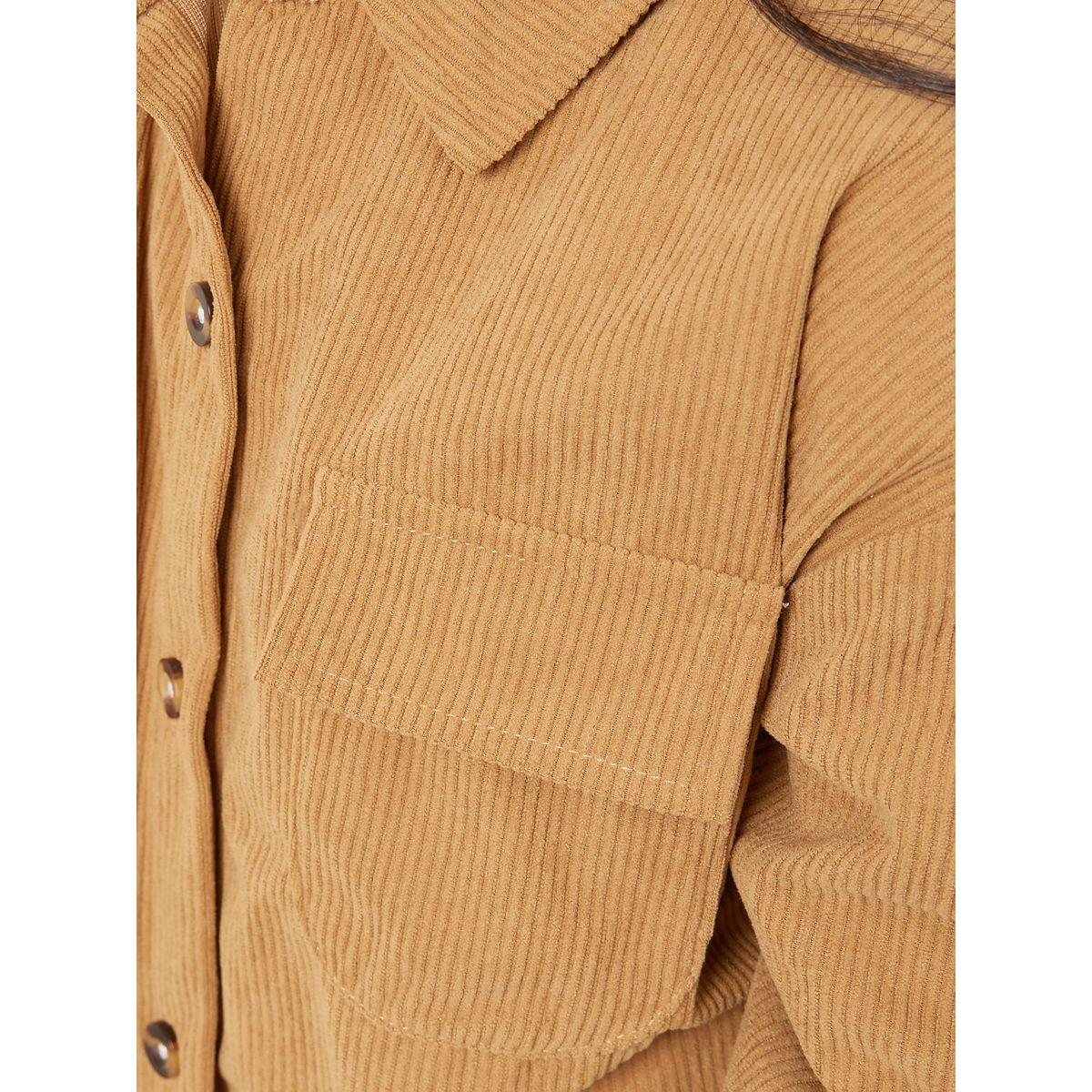 Styli Pocket Front Detail Corduroy Shirt-girls-clothing-blousesandshirts-image-5