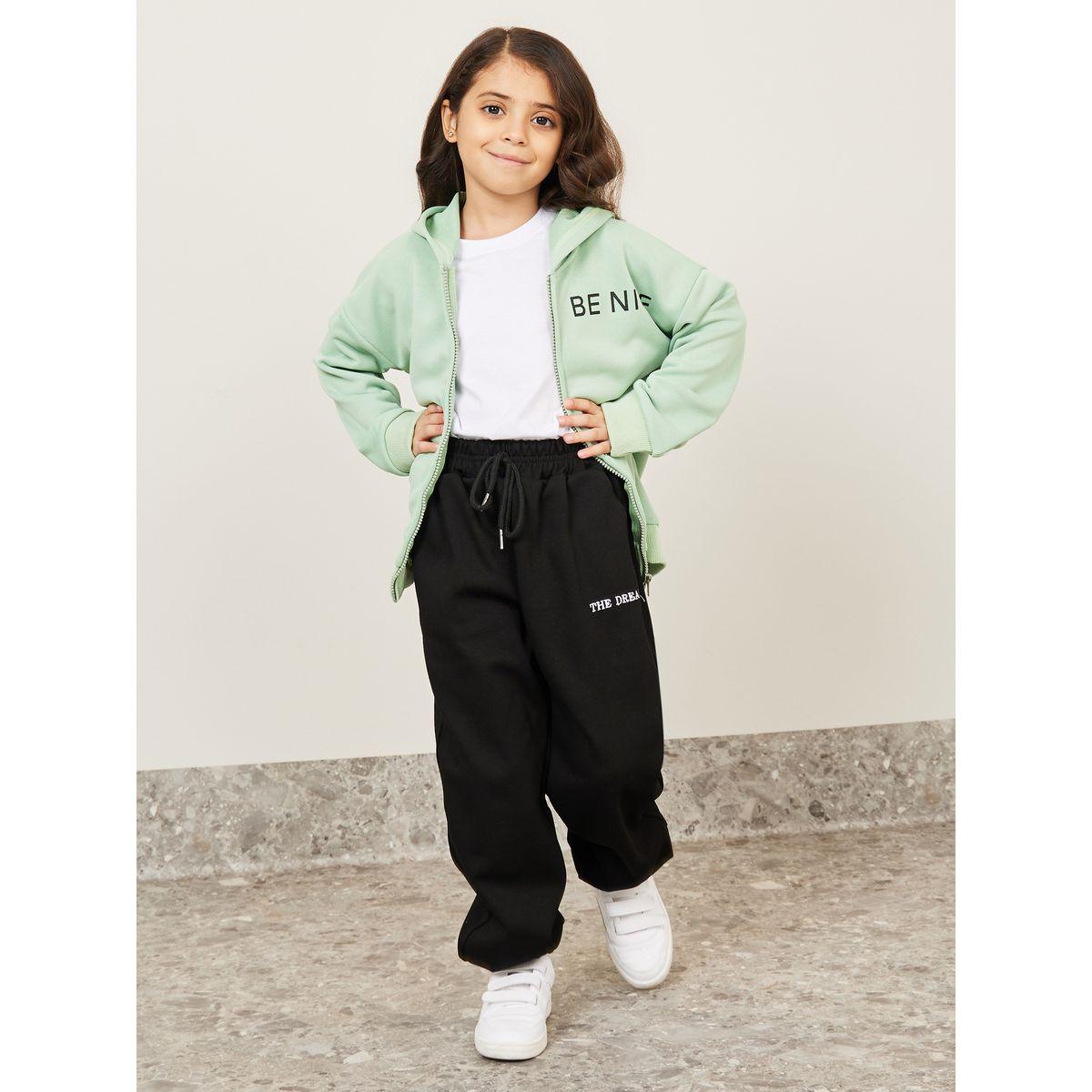 Styli Drop Shoulder Full Zip Hoodie-baby-girls-clothing-sweatshirts-image-1
