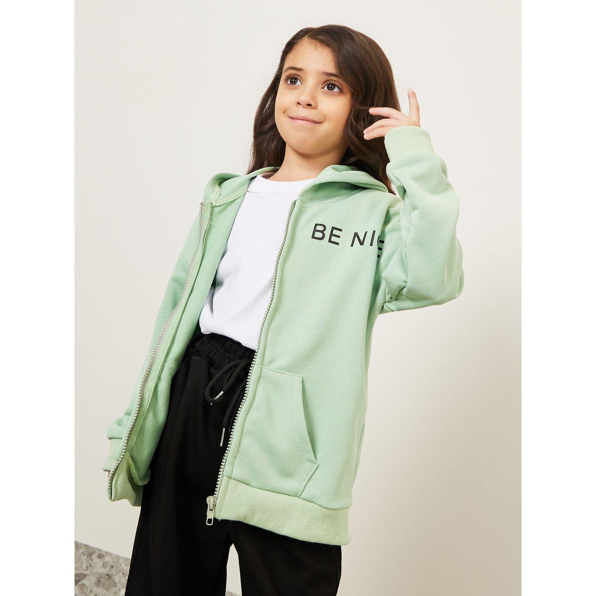 Styli Drop Shoulder Full Zip Hoodie-baby-girls-clothing-sweatshirts-image-2