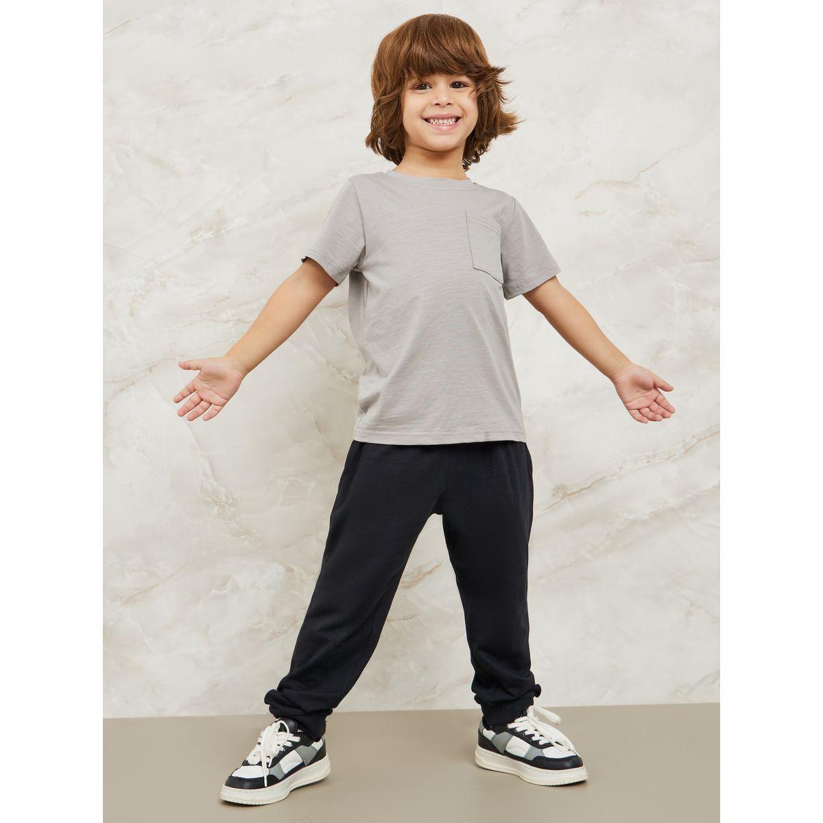 Styli Solid Joggers with Drawstring-boys-clothing-bottoms-joggersandtrackpants-image-1