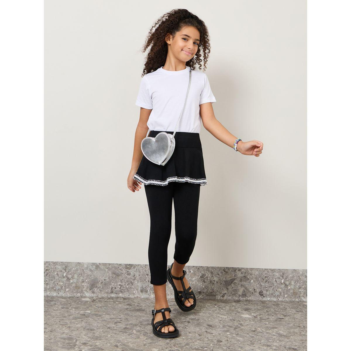 Styli Lace Trim 2in1 Look Leggings-girls-clothing-bottoms-leggings-image-1