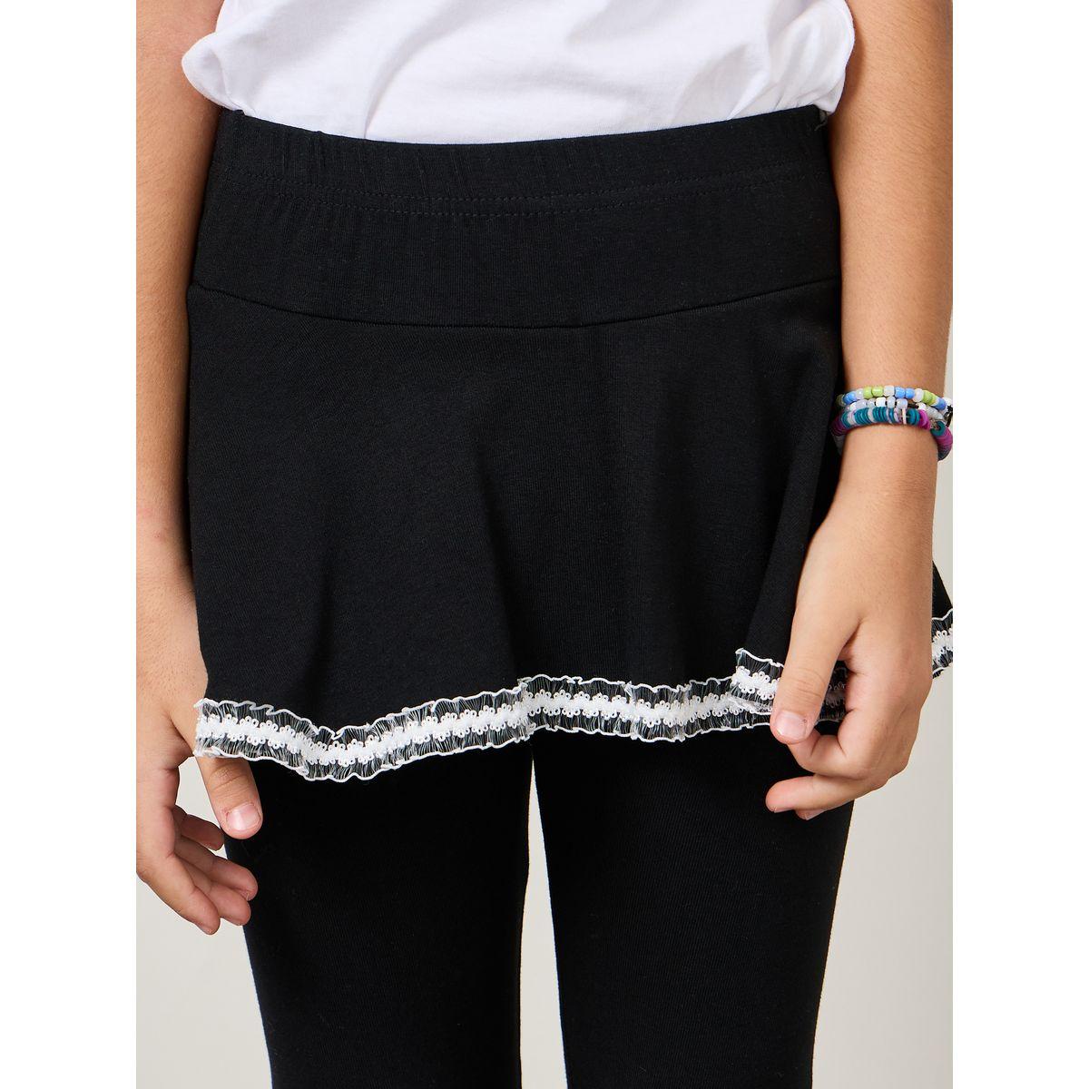 Styli Lace Trim 2in1 Look Leggings-girls-clothing-bottoms-leggings-image-3