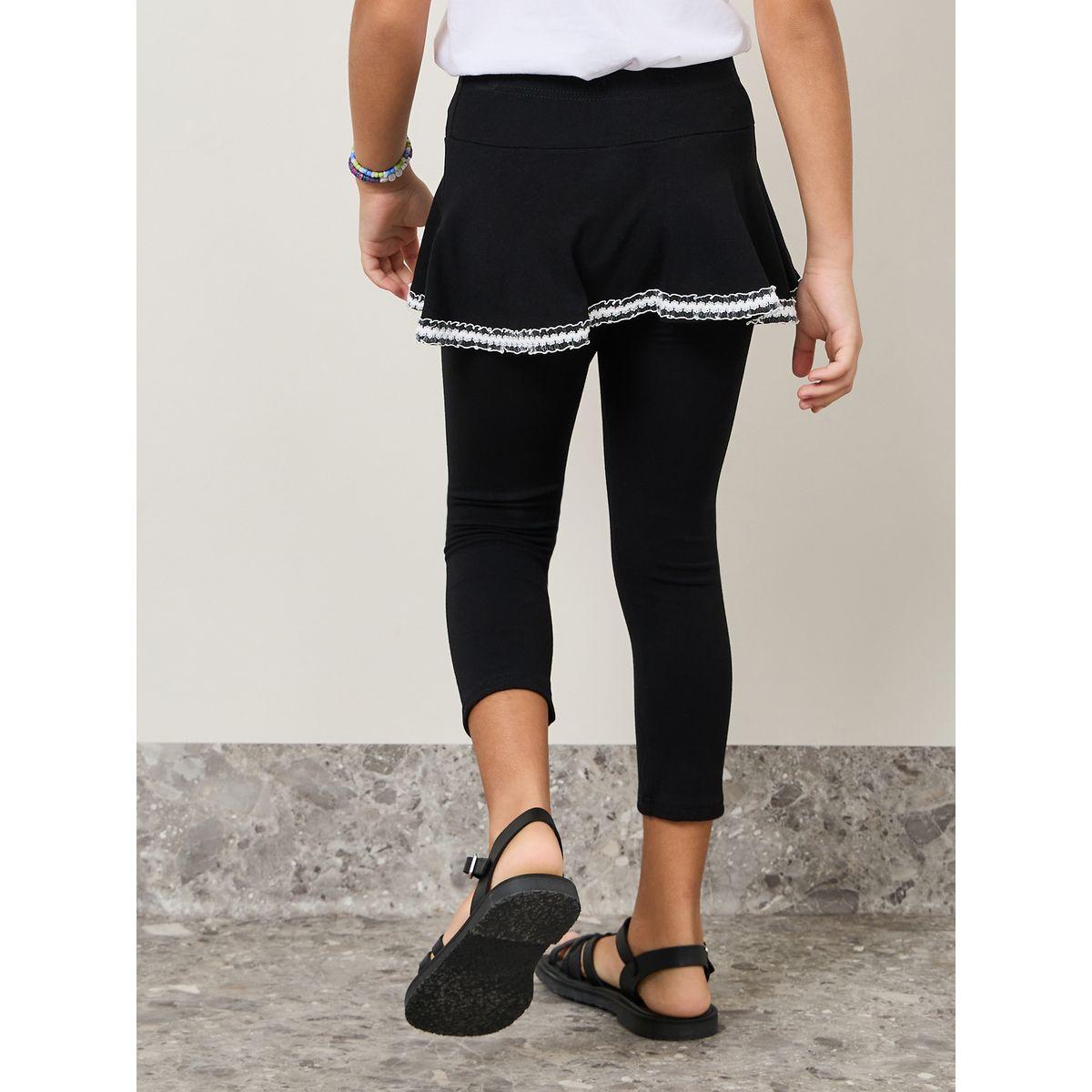 Styli Lace Trim 2in1 Look Leggings-girls-clothing-bottoms-leggings-image-4