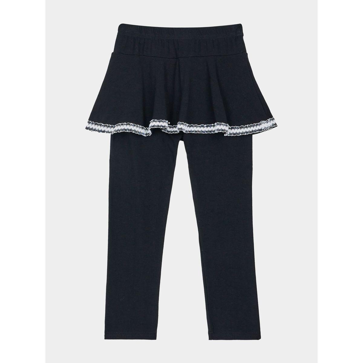 Styli Lace Trim 2in1 Look Leggings-girls-clothing-bottoms-leggings-image-5