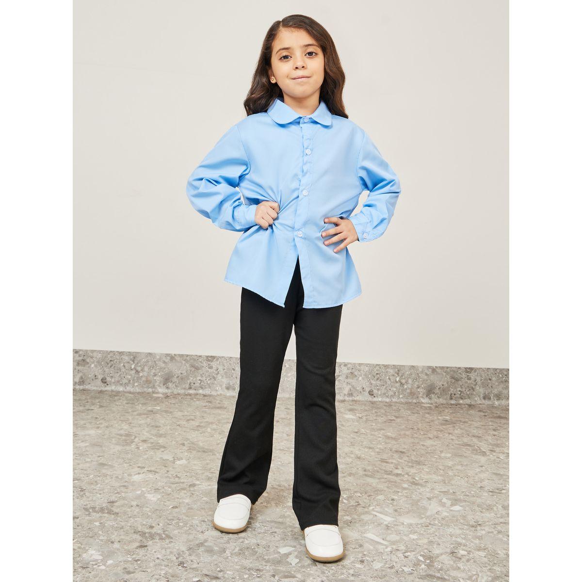 Styli Solid Longline Shirt with Buttons-girls-clothing-blousesandshirts-image-2