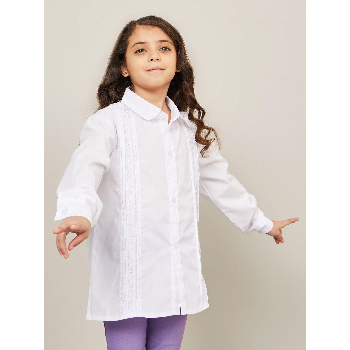 Styli Lace Trim Longline Shirt-girls-clothing-blousesandshirts-image-2