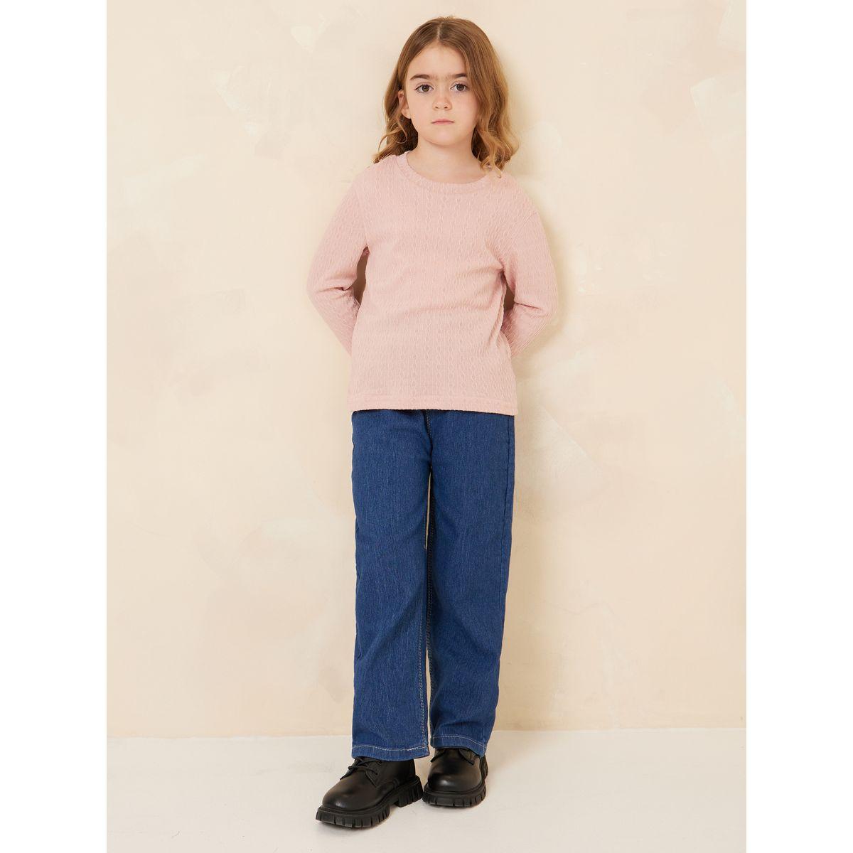 Styli Straight Leg Jeans with Elastic Waistband-girls-clothing-bottoms-jeansandjeggings-image-2