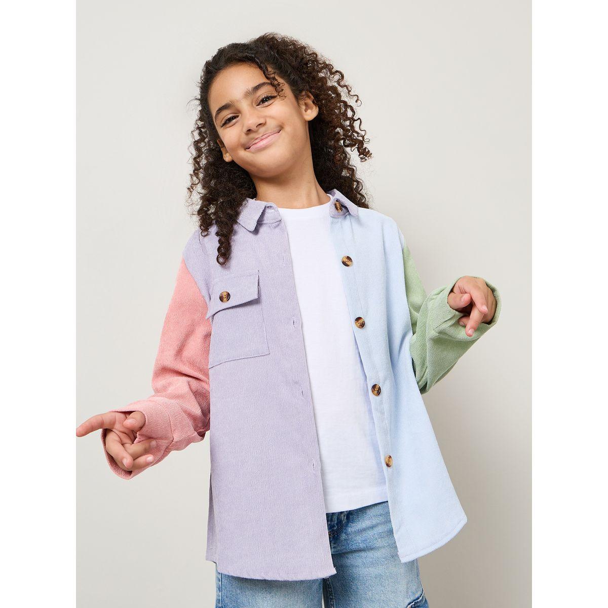 بلوزة طويلة بنمط كتل الالوان-girls-clothing-blousesandshirts-image-1