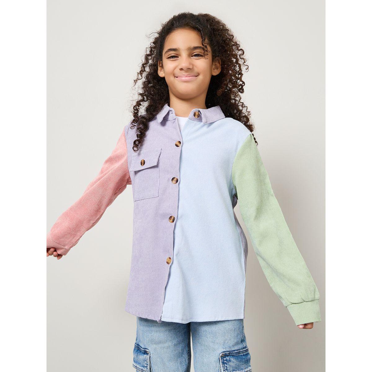 بلوزة طويلة بنمط كتل الالوان-girls-clothing-blousesandshirts-image-3