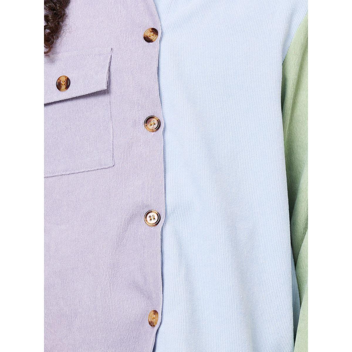 Styli Colorblock Corduroy Longline Shirt-girls-clothing-blousesandshirts-image-4