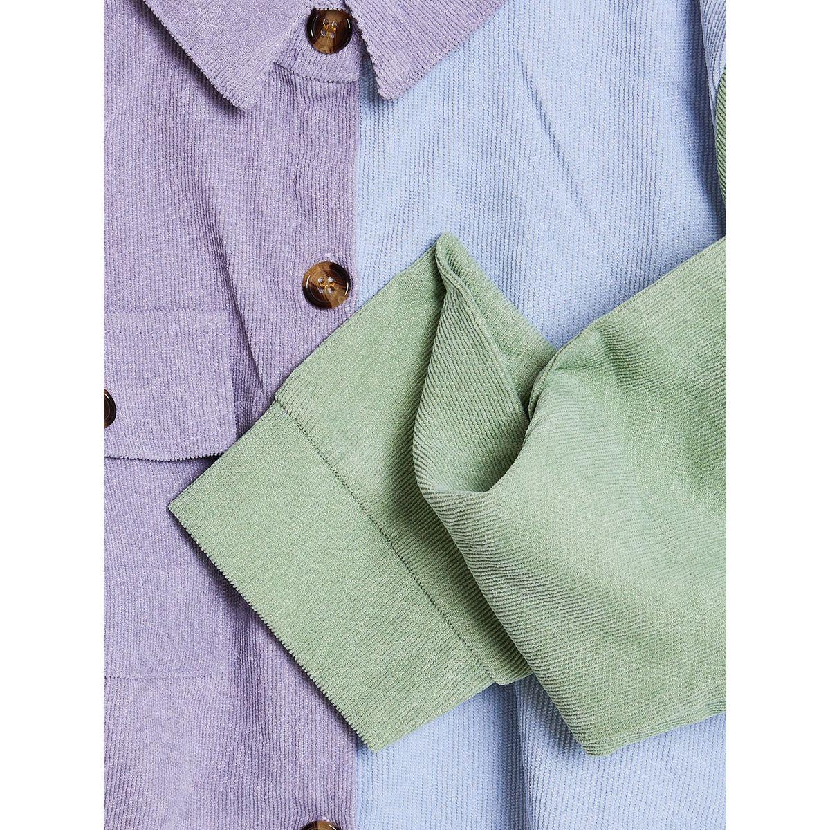 Styli Colorblock Corduroy Longline Shirt-girls-clothing-blousesandshirts-image-6