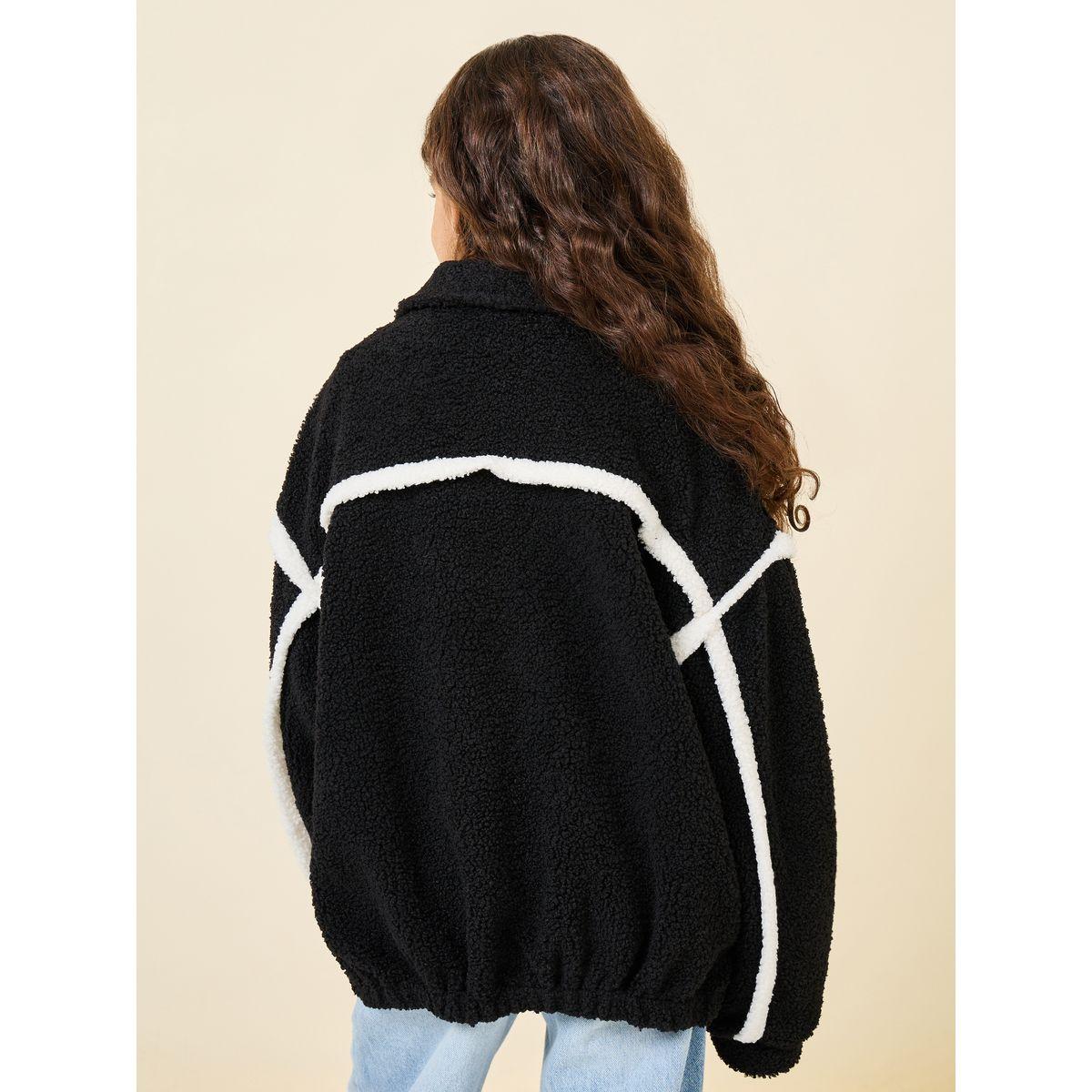 Styli Elevate Regular Fit Fleece Sweatshirt with Buttons-girls-clothing-jacketsandcoats-image-5