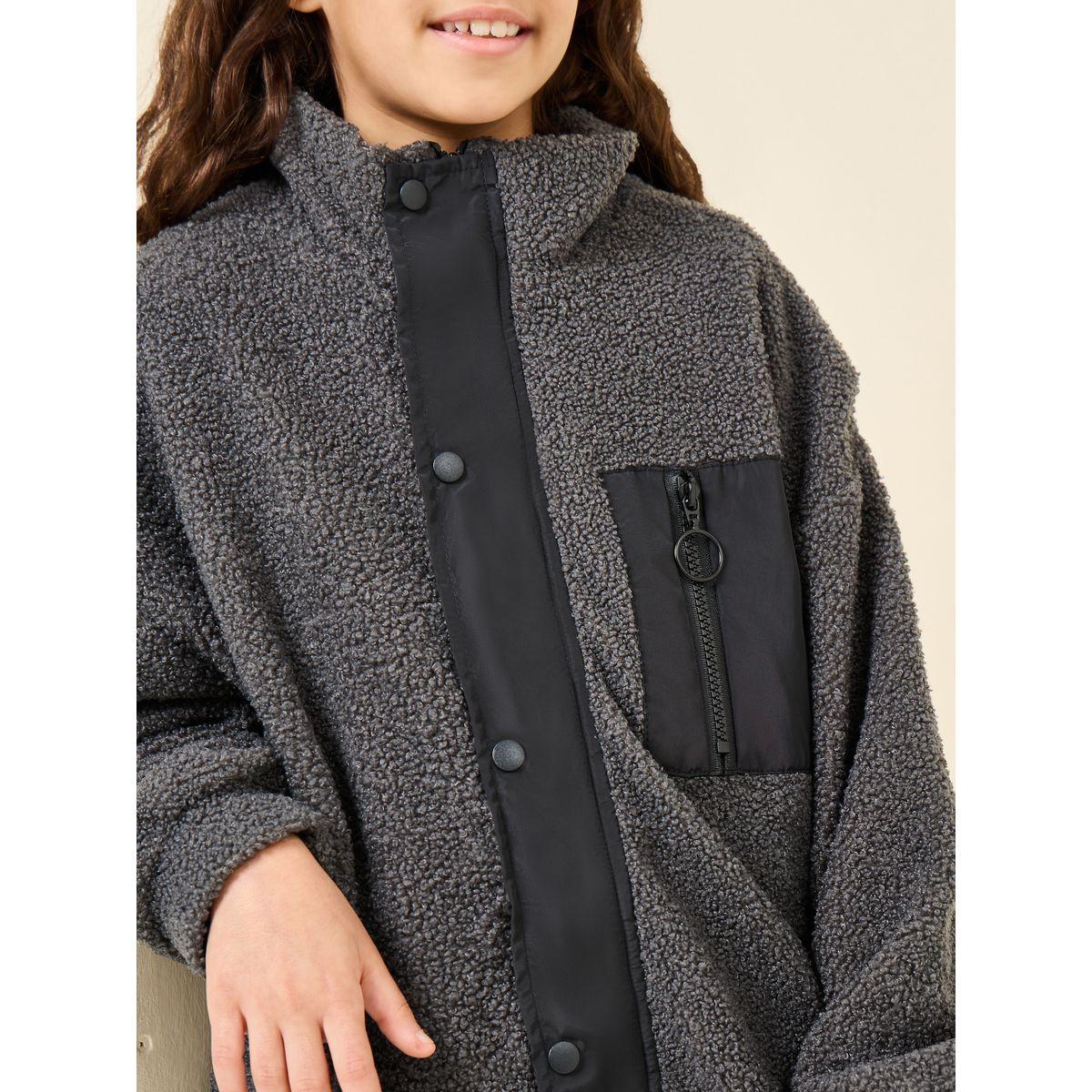 Styli Elevate Regular Fit Fleece Sweatshirt with Zip Pocket-girls-clothing-jacketsandcoats-image-4
