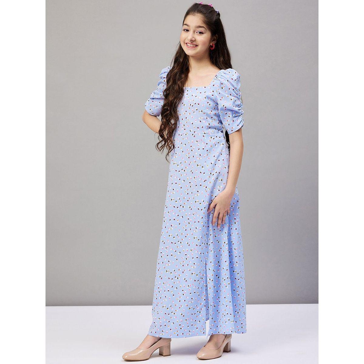 Stylo Bug X Styli Heart Ditsy Print Puff Sleeve Dress-girls-clothing-dressesandjumpsuits-image-2
