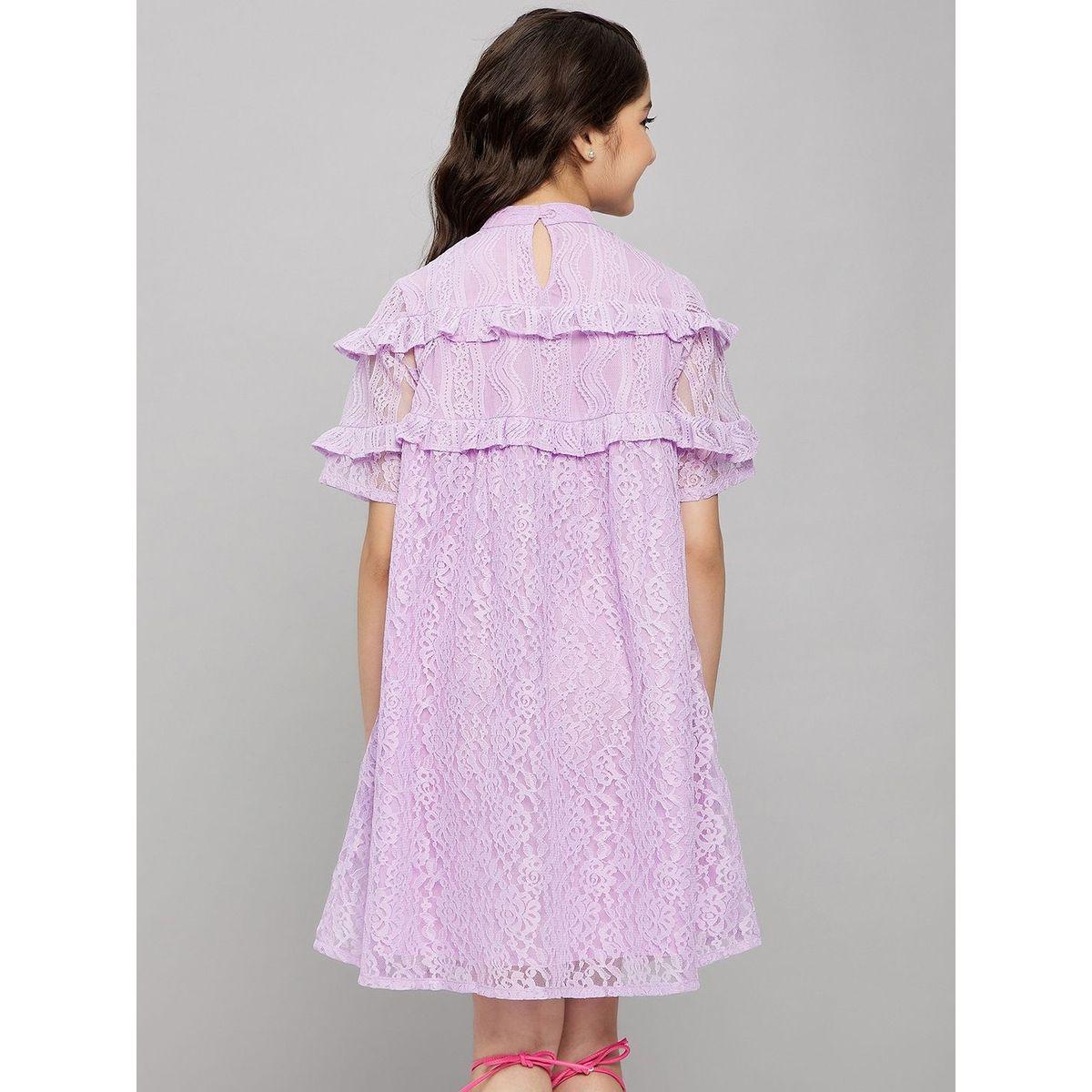 Lace Insert High Neck Shift Dress-girls-clothing-dressesandjumpsuits-image-2