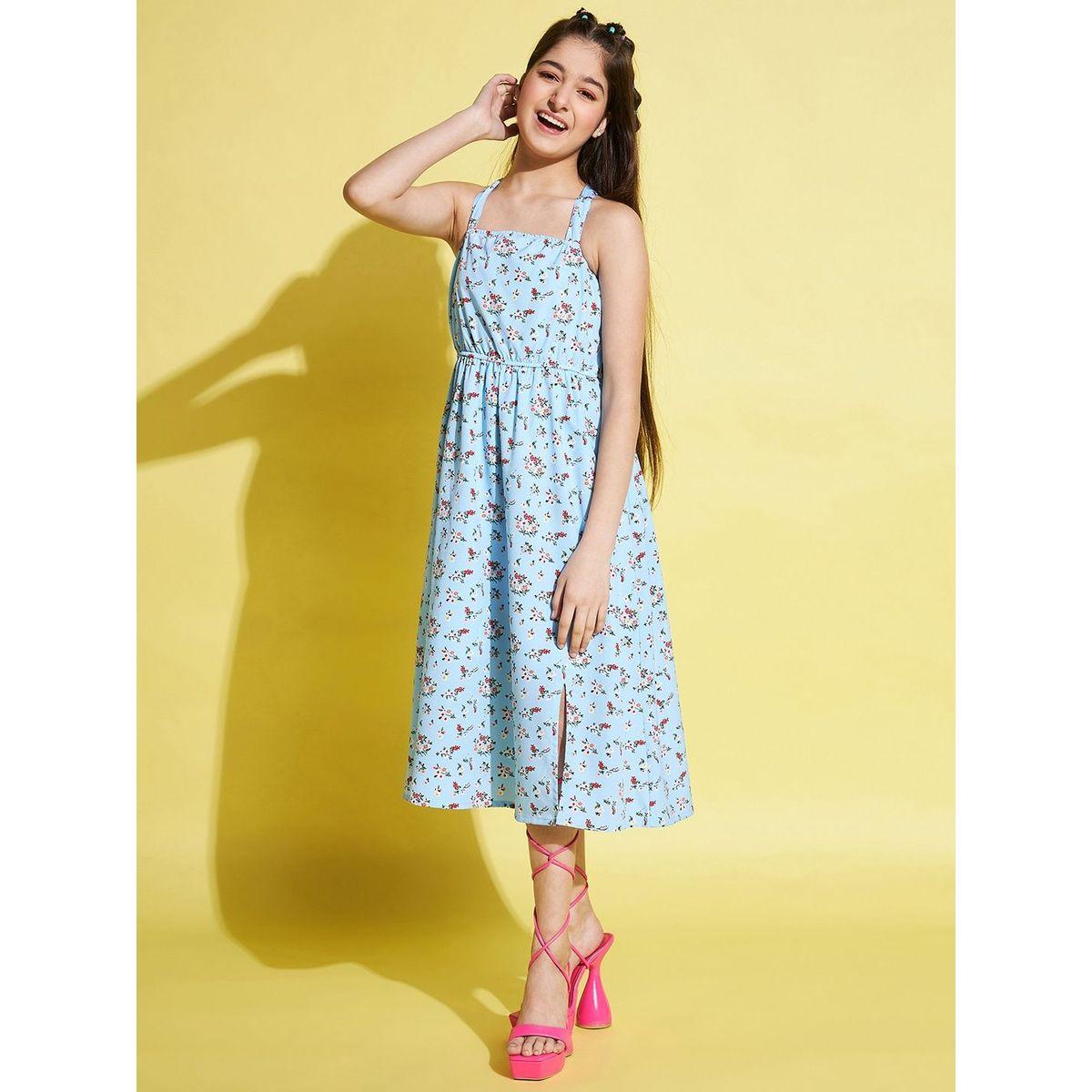 Floral Print Strappy Dress-girls-clothing-dressesandjumpsuits-image-3