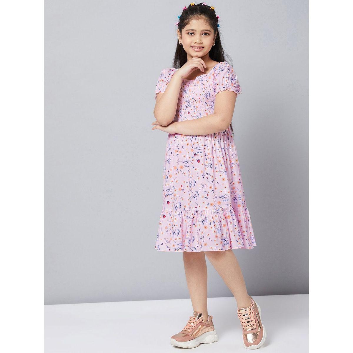 Stylo Bug X Styli Floral Print Square Neck Dress-girls-clothing-dressesandjumpsuits-image-1