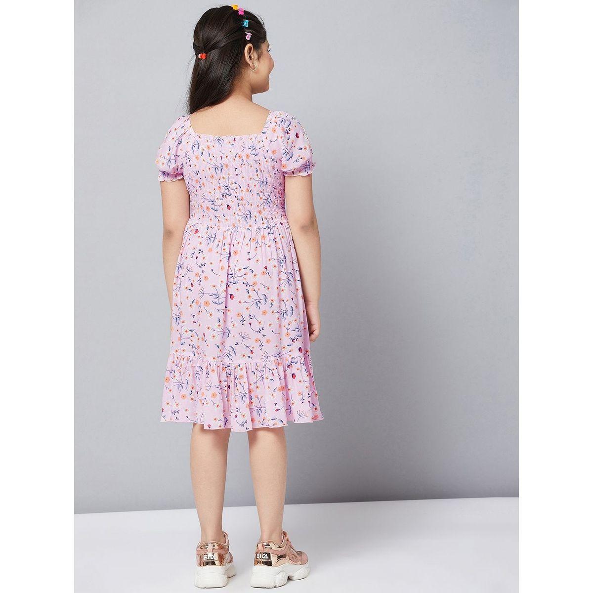 فستان مطبع بطبعة زهور ستايلو بَج × ستايلي-girls-clothing-dressesandjumpsuits-image-3