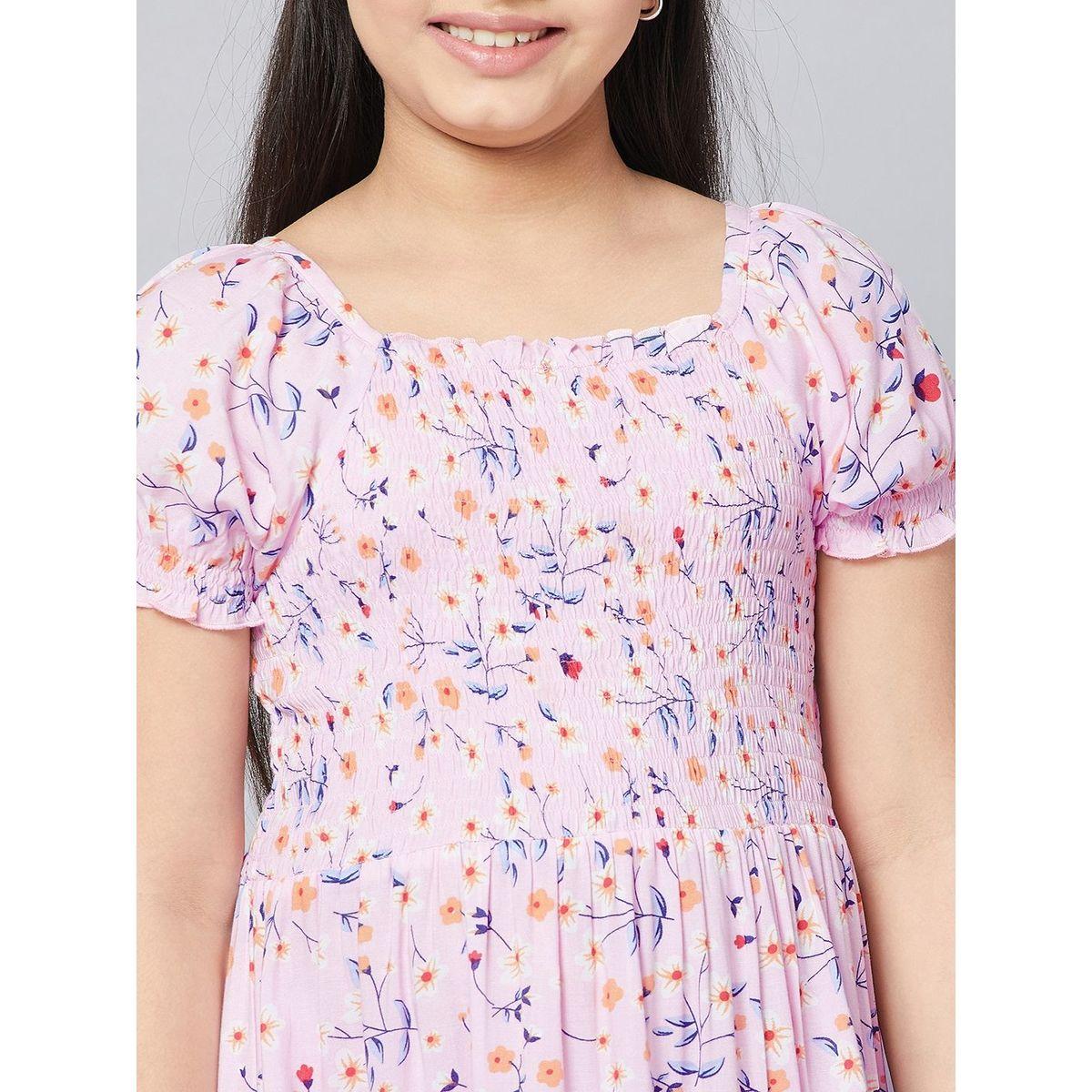 فستان مطبع بطبعة زهور ستايلو بَج × ستايلي-girls-clothing-dressesandjumpsuits-image-4