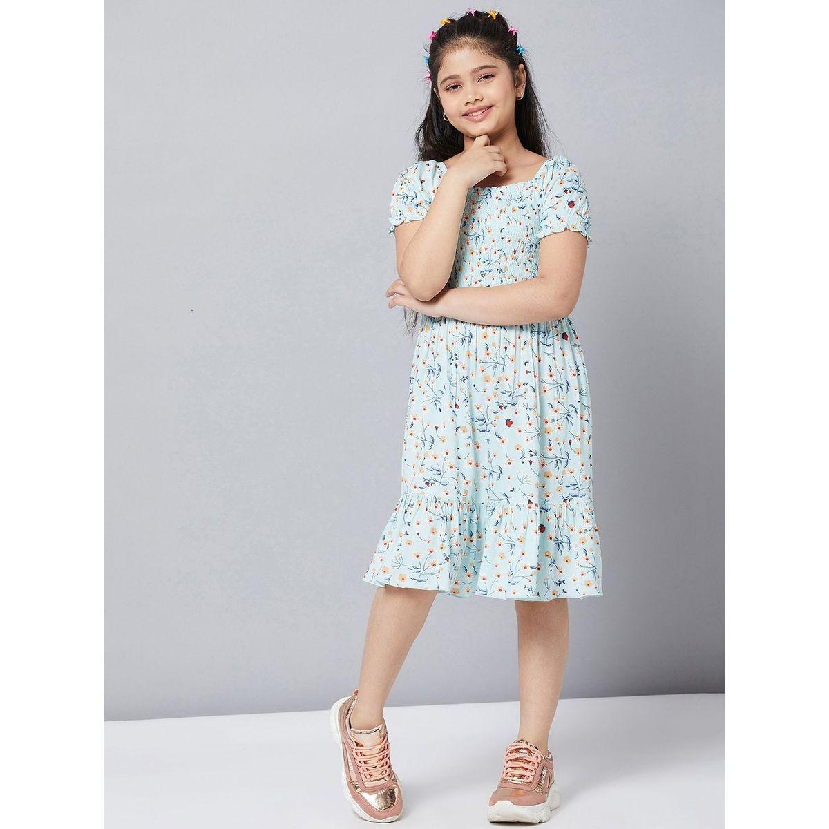 Stylo Bug X Styli Floral Print Square Neck Dress-girls-clothing-dressesandjumpsuits-image-5