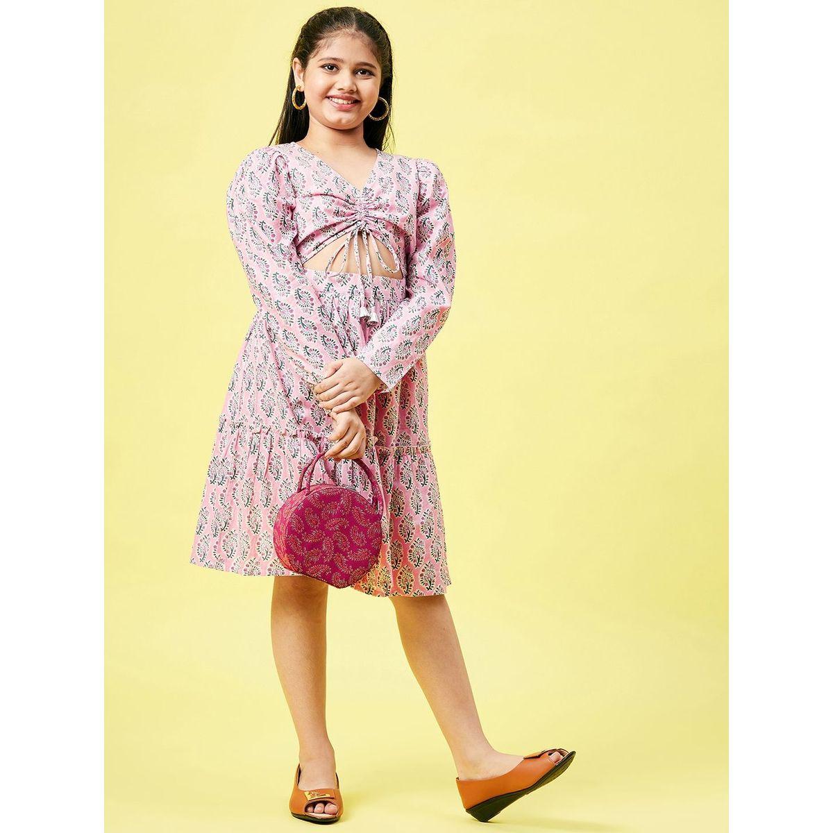 فستان كاجوال مطبع بالكامل ستايلو بَج × ستايلي-girls-clothing-dressesandjumpsuits-image-3