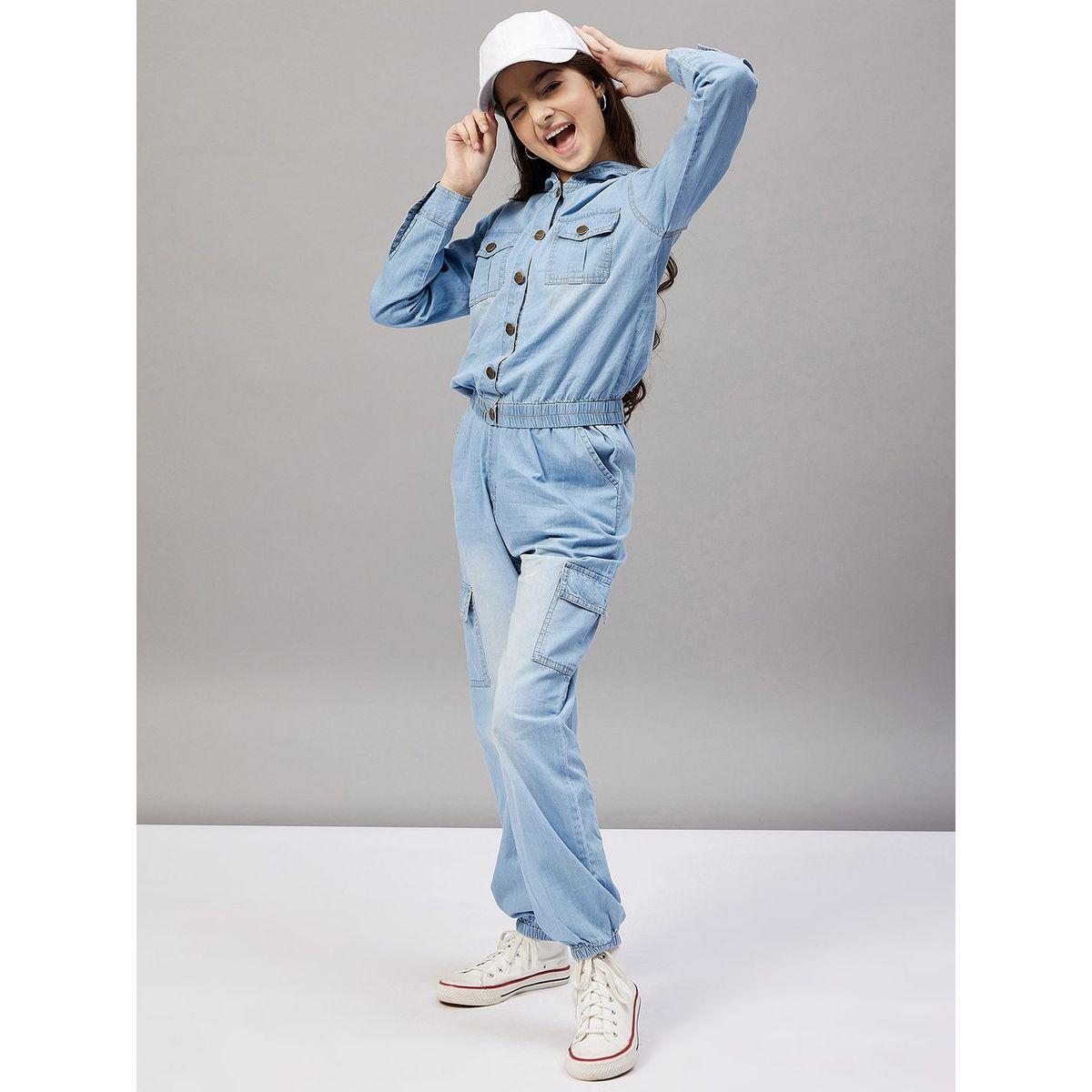Stylo Bug X Styli Flap Pocket Denim Hoodie & Jogger Set-girls-clothing-setsandcoords-image-4