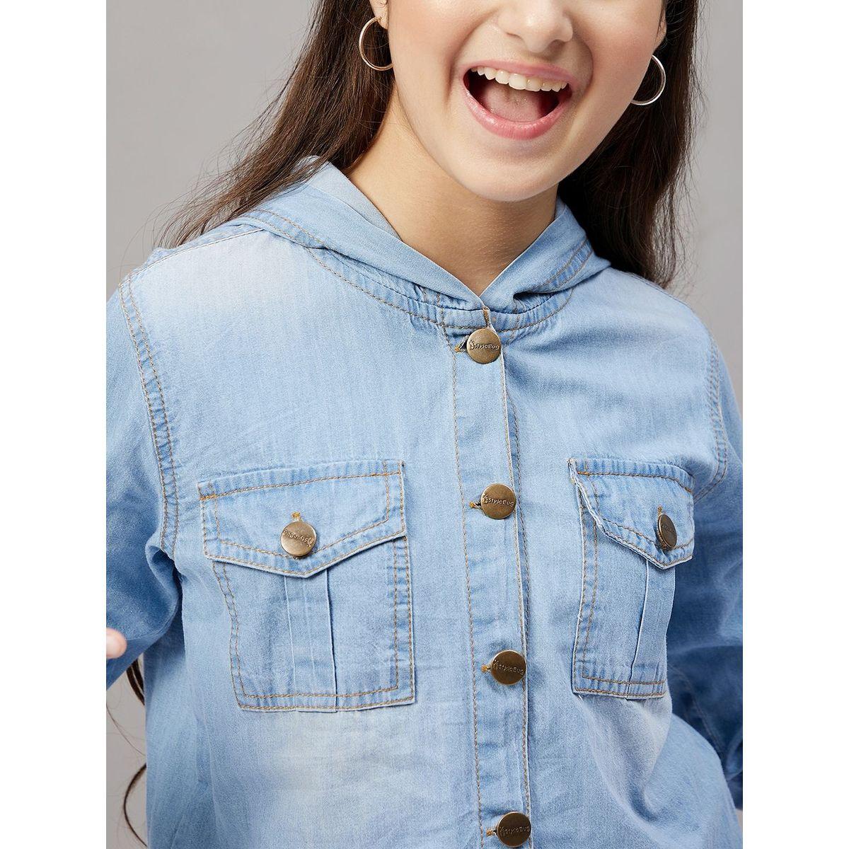 Stylo Bug X Styli Flap Pocket Denim Hoodie & Jogger Set-girls-clothing-setsandcoords-image-5
