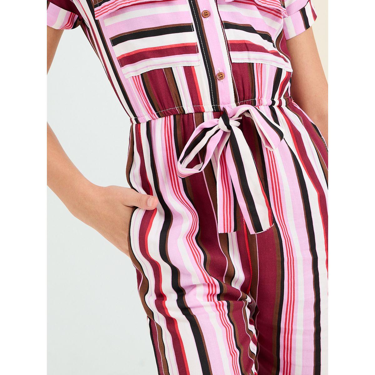 جمبسوت قصير مخطط برباط خصر-girls-clothing-rompers-image-3